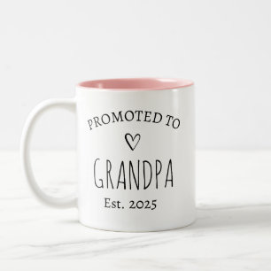 Promoted to Grandma and Grandpa New Grandparent Two-Tone Coffee Mug