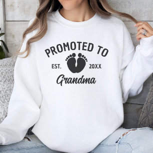 Promoted To Grandma Baby Footprints Sweatshirt