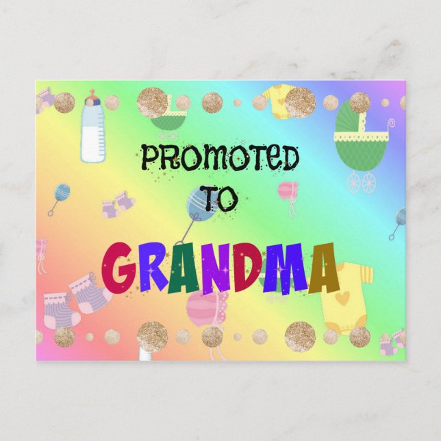 Promoted to Grandma, Celebration design Postcard (Front)