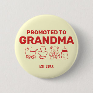 Promoted to Grandma Custom Baby Shower Party 2 Inch Round Button