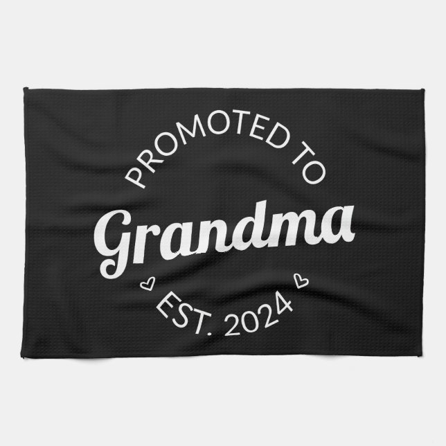 Promoted To Grandma Est. 2024 I Kitchen Towel (Horizontal)