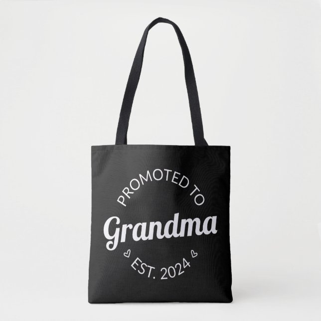 Promoted To Grandma Est. 2024 I Tote Bag (Front)