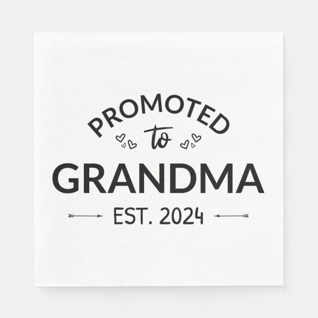 Promoted To Grandma Est. 2024 II Napkin (Front)