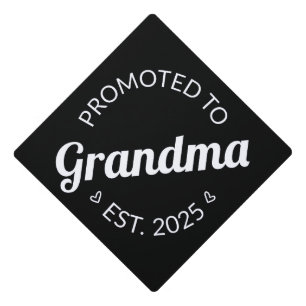 Promoted To Grandma Est. 2025 I Graduation Cap Topper