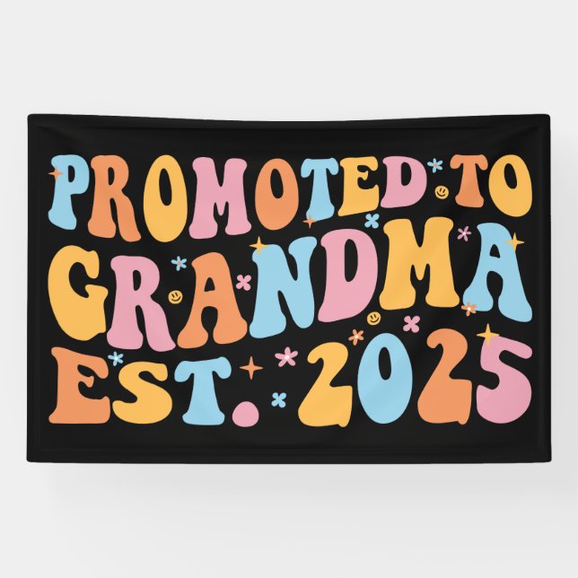 Promoted To Grandma Est. 2025 III Banner (Horizontal)