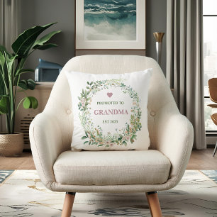 Promoted to Grandma Est. 2025 Throw Pillow