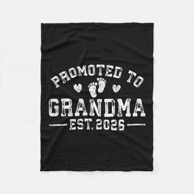 Promoted To Grandma Est. 2026 Grandparents Baby An Fleece Blanket (Front)