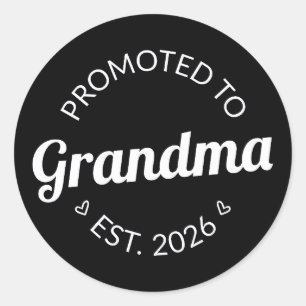Promoted To Grandma Est. 2026 I Classic Round Sticker