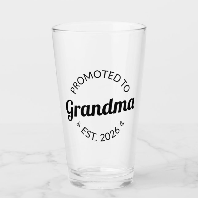 Promoted To Grandma Est. 2026 I Glass (Front)