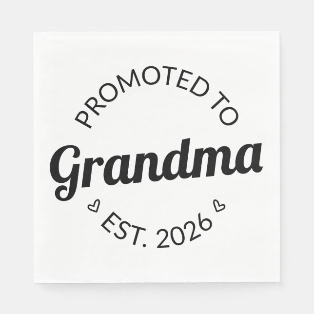 Promoted To Grandma Est. 2026 I Napkin (Front)