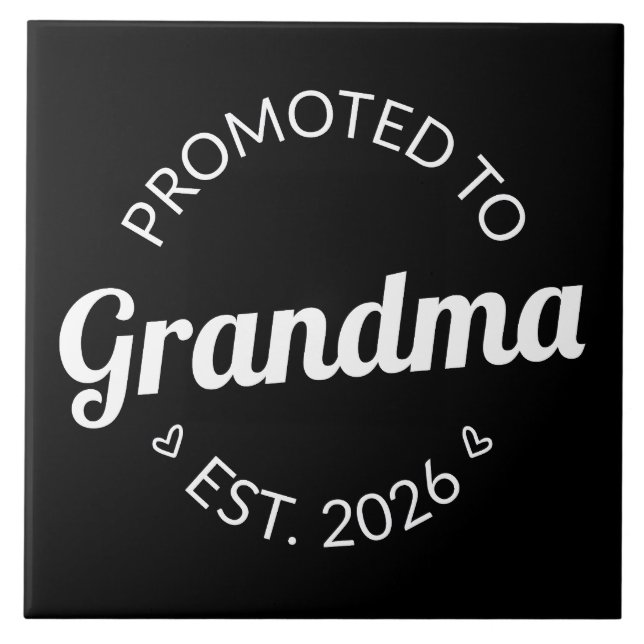 Promoted To Grandma Est. 2026 I Tile (Front)