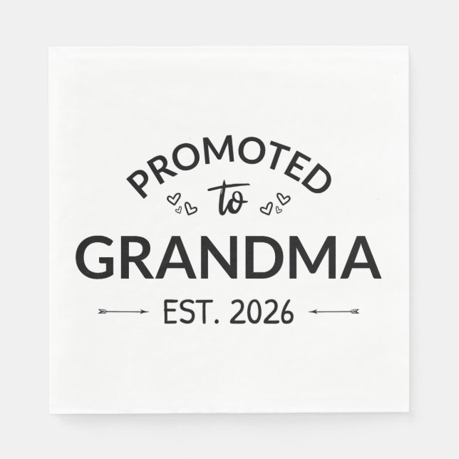 Promoted To Grandma Est. 2026 II Napkin (Front)