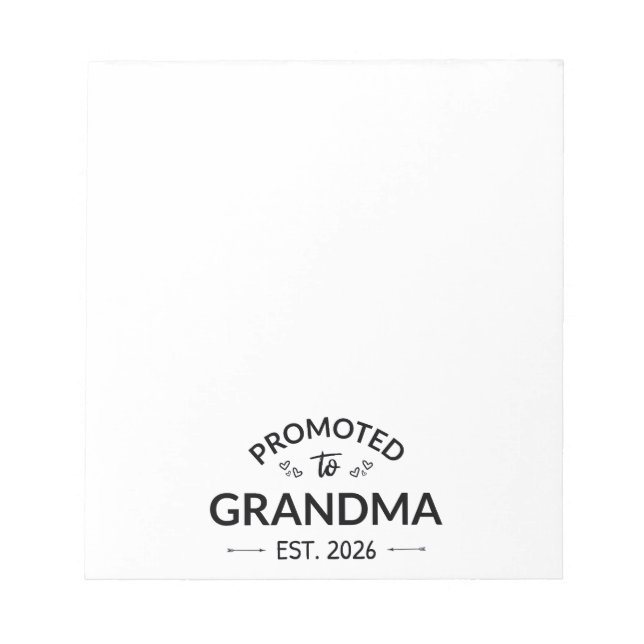 Promoted To Grandma Est. 2026 II Notepad (Front)