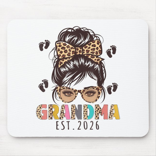 Promoted To Grandma Est 2026 New Grandmom To Be Me Mouse Pad (Front)