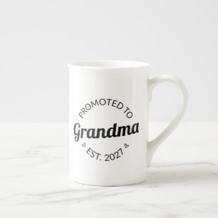 Promoted To Grandma Est 2027 New Nana I Bone China Mug