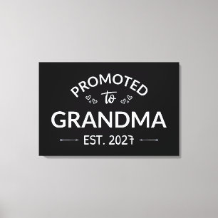Promoted To Grandma Est 2027 New Nana II Canvas Print