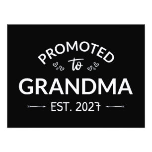 Promoted To Grandma Est 2027 New Nana II Photo Print