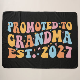 Promoted To Grandma Est 2027 New Nana Sherpa Blanket