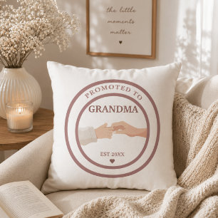 Promoted to Grandma Est. 20XX Throw Pillow