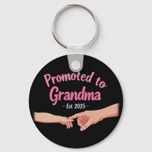 Promoted to Grandma Established 2025 Announcement Keychain