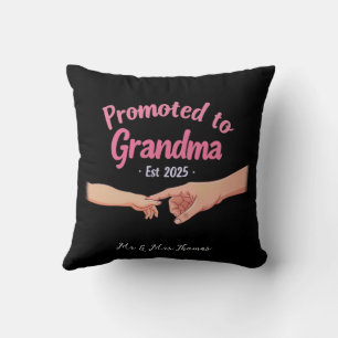 Promoted to Grandma Established 2025 Announcement Throw Pillow