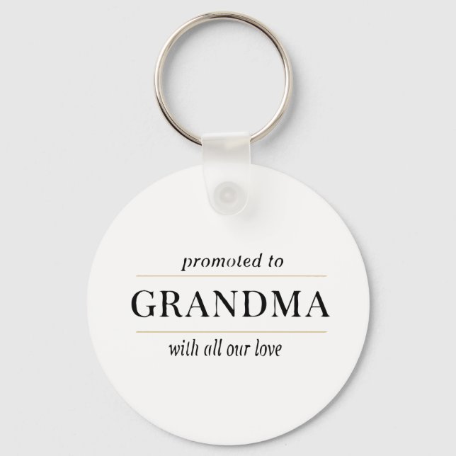 Promoted to Grandma Gift Keychain (Front)
