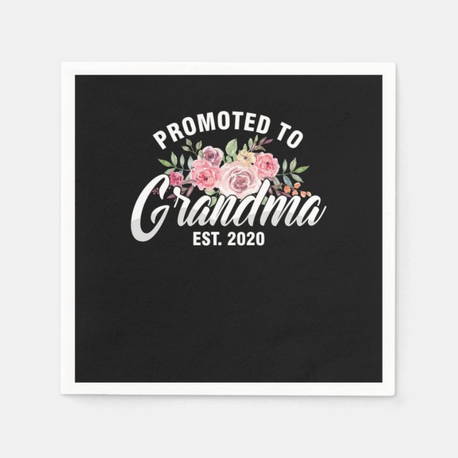 Promoted To Grandma Grandmother To Be Gift  Napkin (Front)