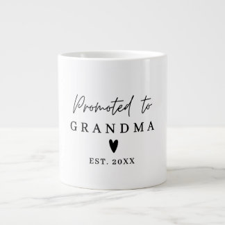 Promoted to Grandma Grandpa, Pregnancy Announcemen Large Coffee Mug