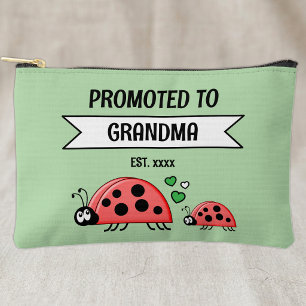 Promoted to Grandma ladybugs est year green Accessory Pouch