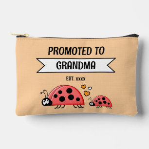 Promoted to Grandma ladybugs est year orange Accessory Pouch