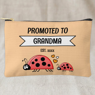 Promoted to Grandma ladybugs est year orange Accessory Pouch
