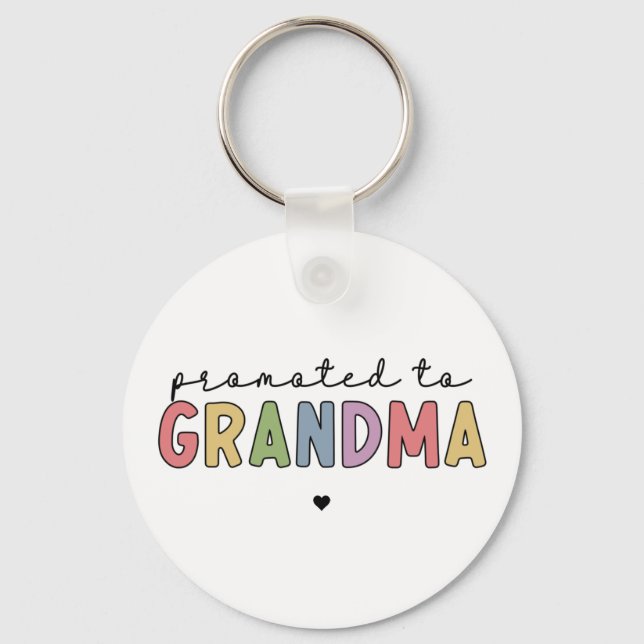 Promoted to Grandma New Grandma to be gifts Keychain (Front)