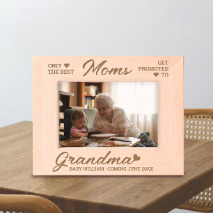 Promoted to Grandma Personalized Baby Announcement Etched Frames