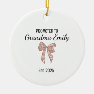 Promoted to Grandma – Personalized Family Role Ceramic Ornament