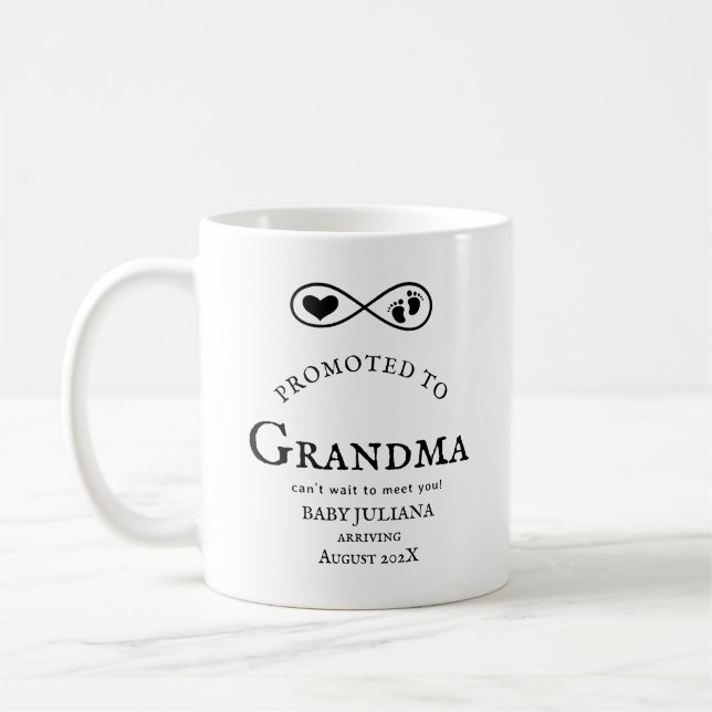 Promoted to GrandMa Pregnancy Announcement Mug (Left)