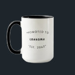 Promoted to Grandma Pregnancy Announcement Reveal Mug<br><div class="desc">Promoted to Grandma Pregnancy announcement.  Change to any grandma name.  A Grandpa Mug is also available.  Reveal.</div>
