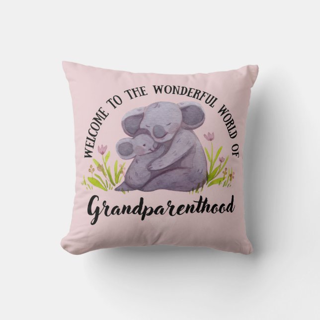 Promoted to grandma throw pillow (Front)