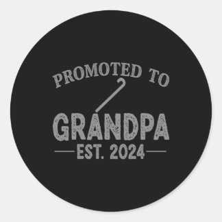 Promoted to grandpa 2024 for pregnancy baby announ classic round sticker