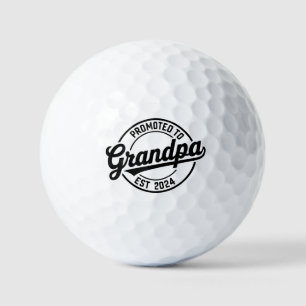 Promoted to Grandpa 2024 Fun Gift Idea Golf Balls