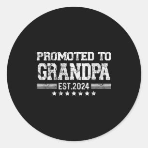 Promoted To Grandpa 2024 Soon To Be Funny New Dad  Classic Round Sticker
