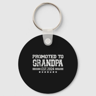 Promoted To Grandpa 2024 Soon To Be Funny New Dad Keychain