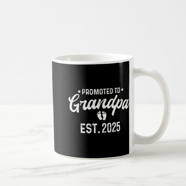 Promoted To Grandpa 2025 Funny Pregnancy Grandfath Coffee Mug (Right)