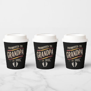Promoted To Grandpa 2025 Grandpa est 2025 Paper Cups