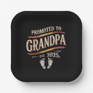 Promoted To Grandpa 2025 Grandpa est 2025  Paper Plate