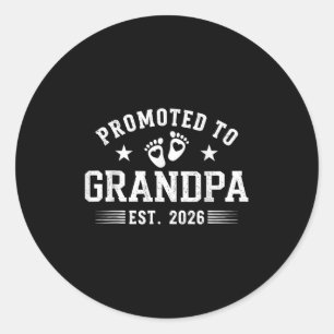 Promoted To Grandpa 2026  Classic Round Sticker