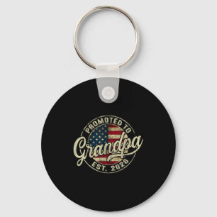 Promoted To Grandpa 2026 Expecting Baby Usa Flag G Keychain