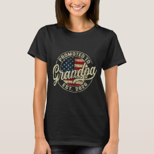 Promoted To Grandpa 2026 Expecting Baby Usa Flag G T-Shirt