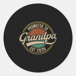 Promoted To Grandpa 2026 New Grandfather Baby Anno Classic Round Sticker