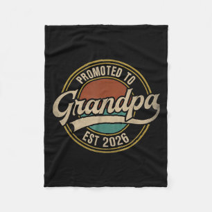 Promoted To Grandpa 2026 New Grandfather Baby Anno Fleece Blanket