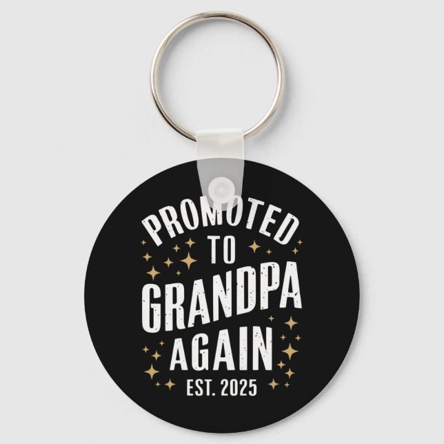 Promoted to Grandpa Again 2025 Soon Grandfather  Keychain (Front)